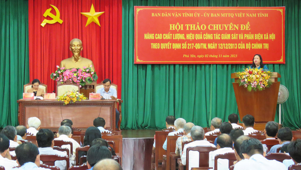 Đồng chí Cao Thị Hòa An phát biểu chỉ đạo tại hội thảo. Ảnh: THÚY HẰNG